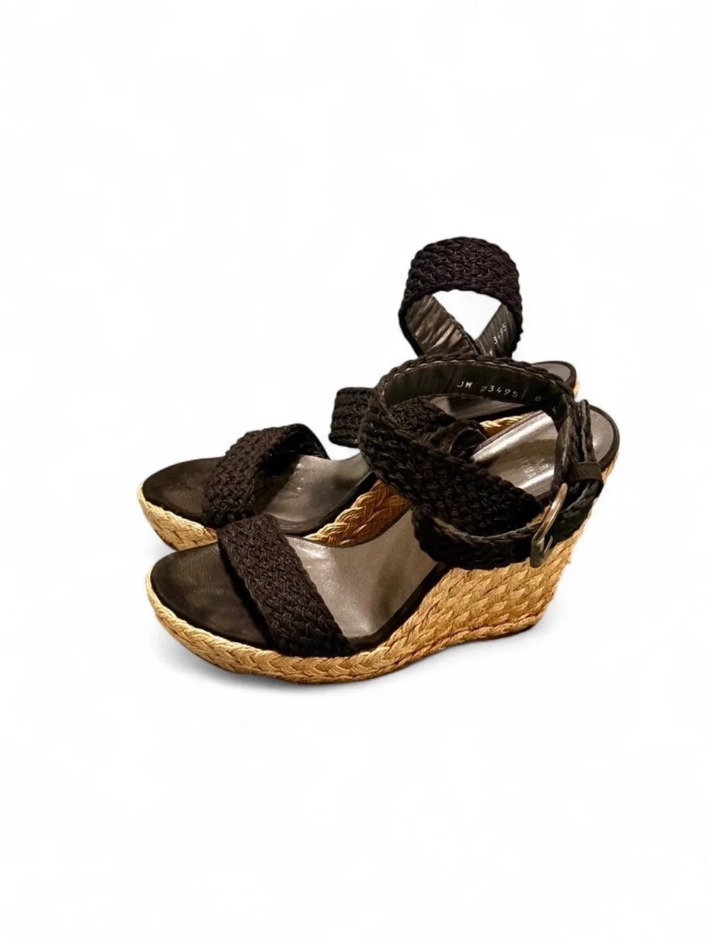 STUART WEITZMAN ALEX ESPADRILLE WEDGE SANDALS — SIZE 8M